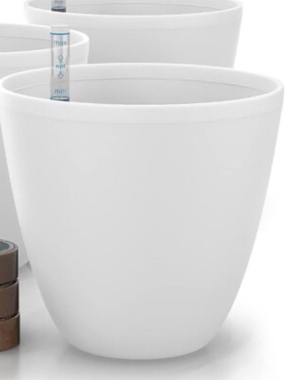 3 Medium White Self-Watering Plant Pots Minimalist Planters